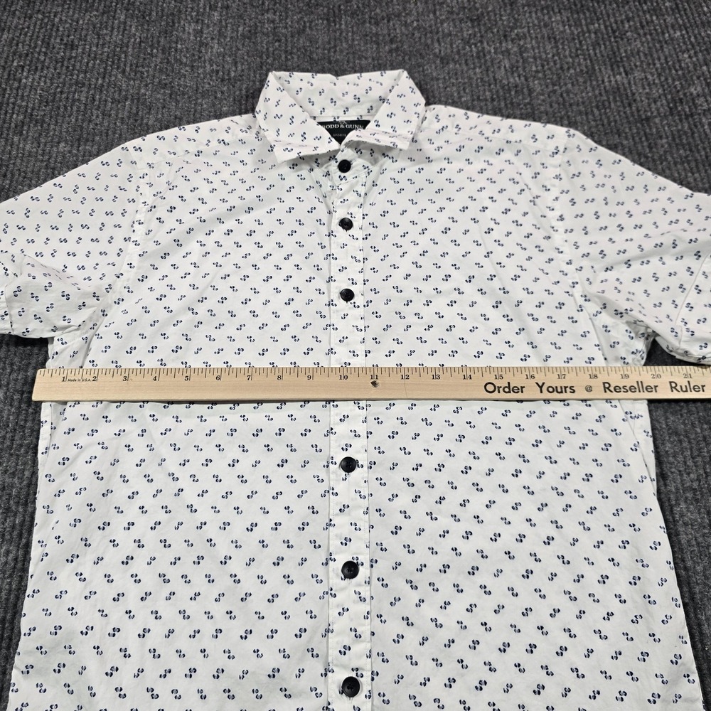 Rodd & Gunn Shirt Mens Small White Graphic Print Sports Fit Short Sleeve Cotton - Picture 5 of 7
